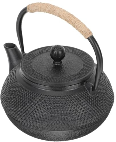 NESTINGHO Théière en Fonte 06L sans Revêtement Petite Bouilloire Traditionnelle en Fer Forgé pour Service à Thé Kungfu Maison ou Voyage Rétention Chaleur
