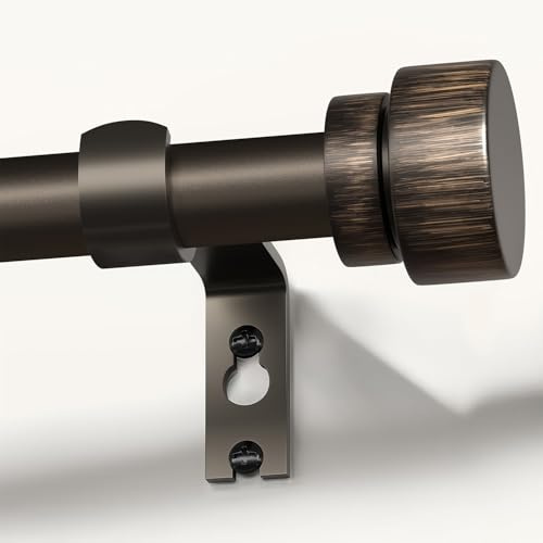 Gormena Asta per Tende Marrone Lunghezza 80-365 cm Allungabile per Montaggio a Soffitto a Parete Diametro 25 mm in Metallo Resistente Asta Telescopica per Camera da Letto Soggiorno o Cucina