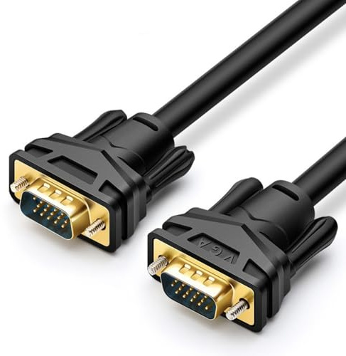 Pidwaok Cavo VGA HD per monitor e proiettore PC, cavo dati video VGA ad alta risoluzione a 15 pin (3+9 VGA placcato oro maschio a maschio, 20 metri)