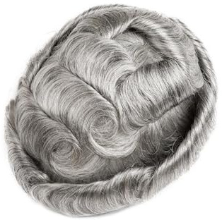 Für Männer Toupet for Herren Echthaarteil 0,12-0,14 mm Vollhaut Männer Haarprothese #1B80 Haarsystem Perückenkopf(8x10)