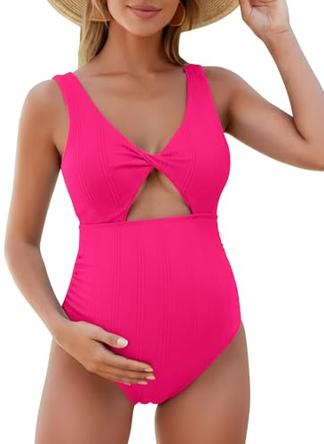 FEOYA Costume da Bagno Premaman, Costume Intero Contenitivo per Gravidanza, Costume Bagno Donna in Gravidanza S-XL