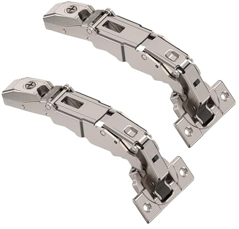 bricoleva.it 2 bisagras 155° amortiguadas para puerta móvil, compatible con base Blum – Acero galvanizado, cierre suave, ideal para cocinas y muebles de casa (Mod A, 2 unidades)