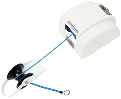12v Ankerwinde für Boote, Elektrische Bootswinde, Anker Winde mit Fernbedienung, Max. 20kg/45lbs Tragkraft, 30.48m/100ft Nylonseil, für kleinen Freizeitbooten, Schnellbooten, Fischerbooten und Motorbo