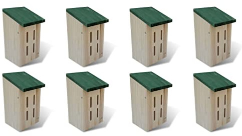 Mokuyary Casas de mariposas 8 piezas de madera 14 x 15 x 22 cm para jardín