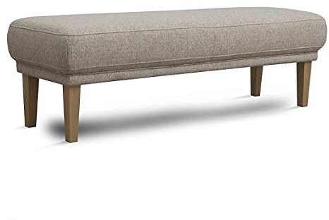 CAVADORE Sitzbank Femarn / Polsterbank für Küche, Esszimmer oder Wohnküche / Bank passend zum 3-Sitzer Femarn / 165 x 54 x 53 / Strukturstoff: Beige