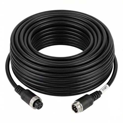 HUACANG Câble 10 m pour caméra de recul 4 broches 12V-24V RV Truck Van 33ft | RV, Truck, Van, 33ft,10M,Câble d'extension pour écran 4 broches, caméra de recul