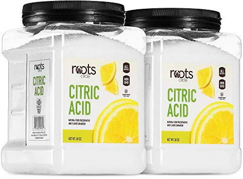 Roots Circle All-Natural Citric Acid | 2 Pack - 3.75 Pounds | Kosher for Passover | Food-Grade Flavor Enhancer, Household Cleaner & Preservative | For Skincare, Cooking, Baking, Bath Bombs