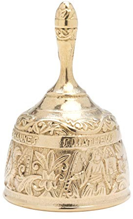 MaMeMi Evangelist Bell Large/Brass Table Bell with Four Evangelist Height 4.92 inch