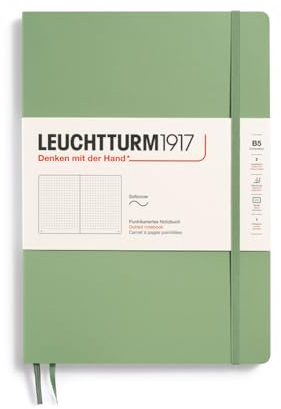 LEUCHTTURM1917 363928 Notizbuch Composition (B5), Softcover, 123 nummerierte Seiten, Salbei, Dotted | 123 nummerierte Seiten, dotted, chamoisfarbenes Papier, säurefrei, 80 g/m²