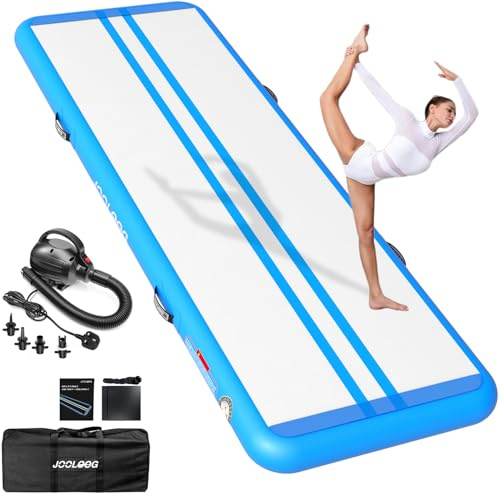 Air Tumbling Matte Track 10/20cm hoch Turnmatte Aufblasbare 2 m 3 m 4 m 5 m 6 m Gymnastikmatte mit Elektrischer Luftpumpe Trainingsmatte für Zuhause, Turnhalle, Garten, Yoga, Cheerleading, Fitness