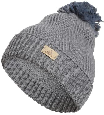 adidas Damen Twilight Ballie Pom Beanie, Heather Grey/Onix Grey, Einheitsgröße