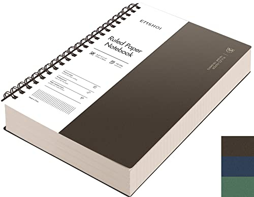 EMSHOI A4 Spiral Notebook College Ruled Lined Journal, 11.2 X 8.27,150 Sheets, 100gsm Thick Paper, Waterproof Softcover, Twin-Wire Binding, for Women Men School Work Business Writing, Gifts-Coffee