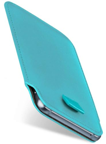 moex Slide Case für iPhone 11 Handytasche zum Einstecken Ultra dünn, Einsteckhülle Holster Hülle PU Leder, Sleeve Etui Handyhülle mit 360 Grad Komplettschutz, Türkis