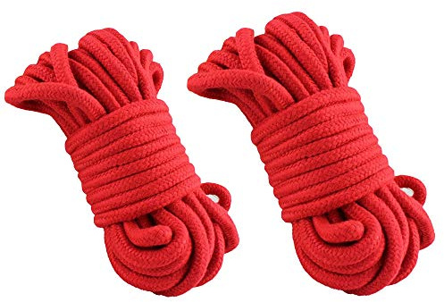 BONDAGERIE® Due corde rosse da 10 metri in cotone morbido e soffice