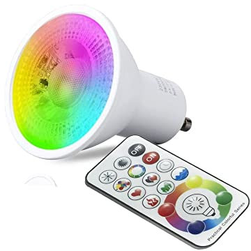 Partenopea® Lampadina a led GU10 per illuminazione interni lampadari plafoniere applique porta lampada cromoterapia con telecomando(RGB + Luce Naturale 4000K)