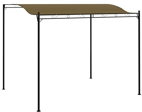 Homgoday Pavillon mit Dach Gartenzelt Partyzelt Festzelt Gartenpavillon Bierzelt Pavillon für Garten Hof Terrasse Sonnenschutz Witterungsbeständig 3x2,5 m Taupe 180 g/m²