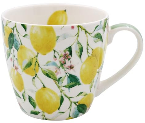 Lesser & Pavey British Designed Coffee Mug | Ceramic Coffee Mugs for Home or Work | Large Mugs for Hot Drinks | Tea and Coffee Cups (Lemon Grove Breakfast Mug)
