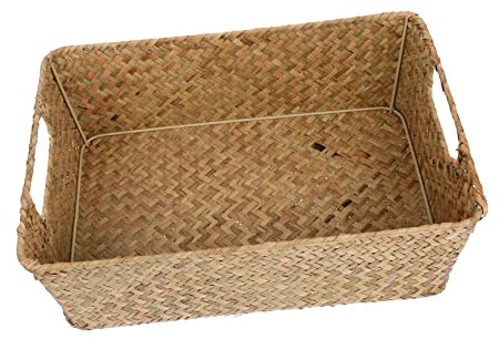 BESTonZON Bread Basket Woven Grass Mat Indoor Container Kitchen Storage for Loaves
