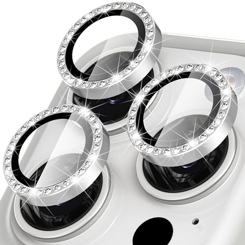 Diruite Camera Lens Protector for iPhone 15 Pro/15 Pro Max Lens Cover | 9H HD Tempered Glass,Scratchproof Aluminum Alloy,Keep Original Shooting,Strong Adsorption,Easy Assembly,Silver Titanium