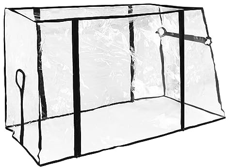 Wagon Rain Cover Push-Pull Cover Canopy Folding Waterproof PVC Trolley Cover with Zipper Closure Transparent Canopy for Camping Garden Picnic Cart Stroller 43x29x20in