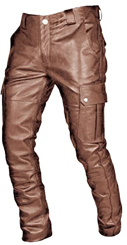 Gefomuofe Herren Lederhose Leggings Latex Pantyhose Motorradhose Bikerhose Lederoptik Hose Tights Zip Pants Clubwear Herren Lederhose Exclusive Premium Lederjeans