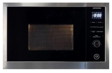 Infiniton Microondas encastrable IMW-DD2S, 800 W, Integrable, 25 Litros, Grill 1000 W, Puerta de cristal negro