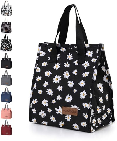 GODWOODS Isolierte Lunchbag für Damen, Herren & Kinder - Große, Auslaufsichere und Faltbare Kühltasche mit Aluminiumfolie für Frischehaltung. Ideal für Büro, Schule, Picknick, Reise