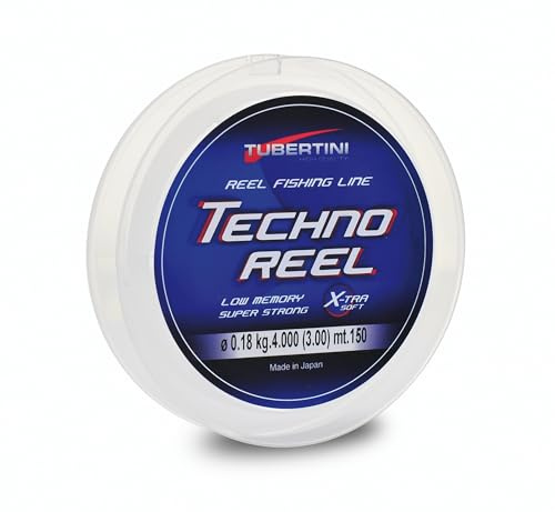 TUBERTINI Monofilo TECHNO REEL 150 metri Ø diametri da 0.12 mm a 0.25 mm pesca alla bolognese (Ø 0,140 mm - 3,00 kg)