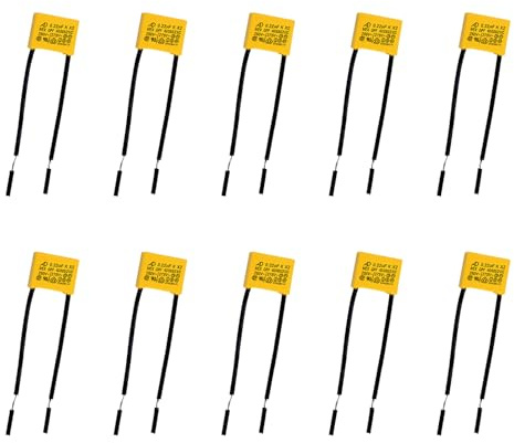 10 Stück Sicherheits Kondensatoren 0.22uF 275V X2, Entstörkondensator für Leiterplatten, Ideal für LED-Blinklampen und Signallampen, Hochwertige Kondensatoren mit Durchgangslochmontage
