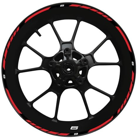 TRFBD Modische Persönlichkeit Motorradreifen-Radaufkleber-Dekoration, Neuestes Set, 17-Zoll-Felgen-Reflexaufkleber Für Kawasaki ZX6R ZX 6R(Style 20)