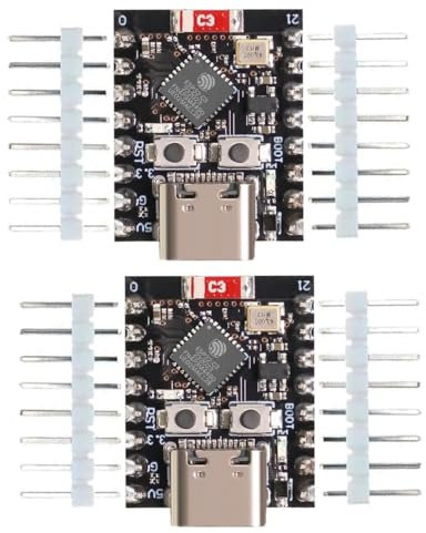 DUBEUYEW ESP32 ESP32-C3 Scheda di sviluppo Mini ESP32 C3 Supporta WiFi Bluetooth Compatibile con Arduino (2PCS)