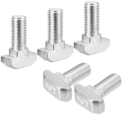 QUARKZMAN 30 Stück Hammerkopfschrauben T-Nutenbolzen, M8 x 20 mm Hammerkopfbolzen T-Schraube Einsteckbolzen für 4545er Serie T-Nut Aluminium-Extrusionsprofil, 304-Edelstahl, Silber
