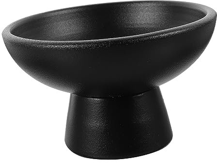 Frutero, plato de fruta con patas, Frutero de cerámica, bandeja de fruta con patas, plato de fruta con patas, bandeja for frutos secos, cuenco de fruta Extra grande, bandeja for servir pasteles(Black)
