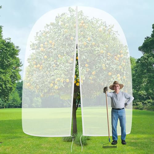 letesult Große Obstbaum-Netzbeutel, Baumnetzabdeckung mit Reißverschluss und Kordelzug, Pflanzennetz, Heidelbeerstrauch, Vogelnetz für Garten, Heidelbeersträucher, Apfelbaum, Tomaten