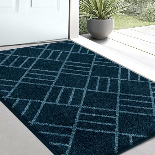 DOMUSTEX Indoor Door Mat 50 x 80 cm, Dirt Trapper Entryway Rug, Inside Washable Rug for Kitchen, Bathroom, Bedroom, Floor