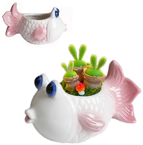 Pot de fleurs en céramique de 15,2 cm pour plantes grasses, cactus, plantes grasses, plantes grasses, pots de fleurs pour maison, bureau, table, étagère, décoration de fenêtre (plantes non incluses)