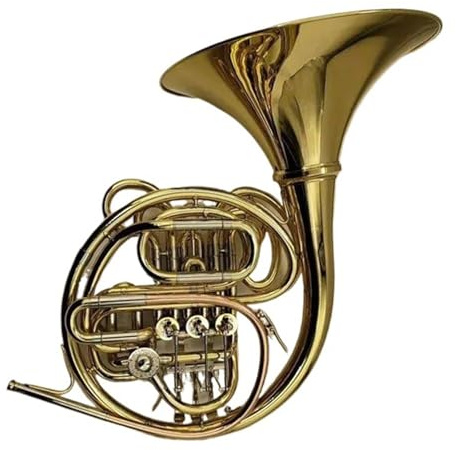 Waldhorn Professionelles 4 Tonarten Bb Stimmung F Stimmung Doppeltes Waldhorn Messing Goldfarbe Blechblasinstrument