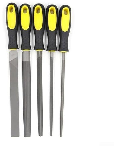 ReachMall 6 Inch Steel File Set for Metal Craft Carving Medium Toothed Woodworking Files with Various Shapes, Alloy Steel File Tool, 5 Pcs Small Needle File Set (square)