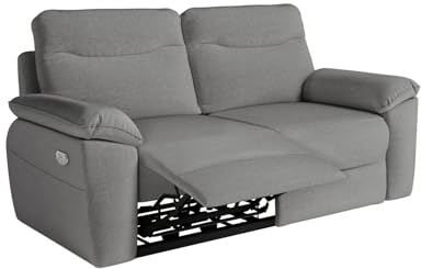 LOUNGITUDE Canapé de Relaxation électrique Ross 3 Places en Tissu