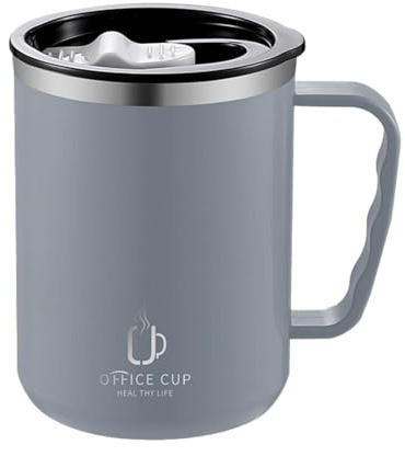 Thermal Travel Mug, 500ml Stainless Steel Thermal Tumbler, Reusable Coffee Mug with Handle and Lid, Leak-Proof Insulated, Heavy Duty Thermals Tea Cup, Hot Cocoa Insulated Tumbler