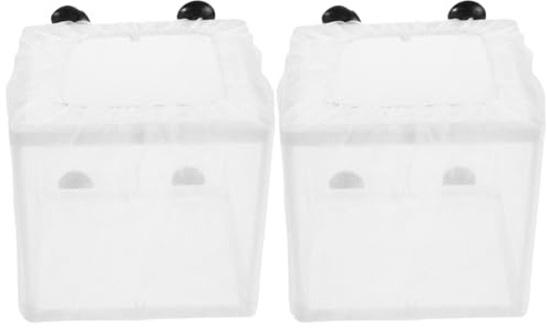 BIUDECO 2pcs Breeding Isolation Box Breeding Tanks Fish Tank Hatchery Cage Fish Kit Egg Incubator Hatching Isolators Separator for Aquarium Plastic White