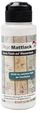 Ideen mit Herz | Mattlack | transparentes, mattes Finish auf Wasserbasis | Versiegelungslack | Schutzlack matt | 120 ml