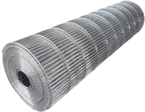 Clôture en treillis métallique galvanisé soudé de 2,5 x 10,2 cm pour poulailler, clôture de lapin, clôture décorative de jardin – Panneau en maille de 1,5 x 4 m