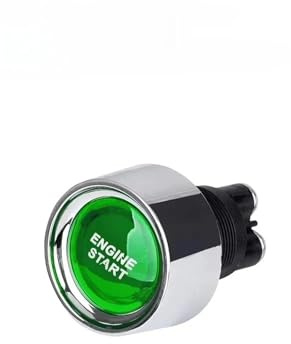 Interruttori di avviamento dell'auto Interruttore Di Accensione Per Avviamento Motore 12V 50A 3 Pin SPST Pulsante Senza Chiave Interruttori ON OFF(Green)