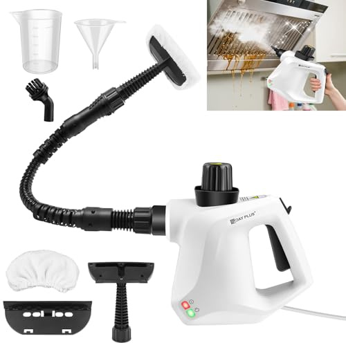 Steam Cleaner Handheld, Portable Steam Cleaners, Pressurized with 9 pcs Accessories and Safety Lock, 400ML Multifunctional Hand Held Steam Cleaner for Cleaning Kitchen Bathroom Grout Windows Grease