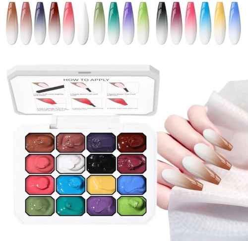 Gel de Peinture pour Ongles Palette De Design De Manucure 16 Couleurs En | Palette de Gel à Peindre Pour Studio Spa Fête Salon Maison Filles Femmes Débutantes
