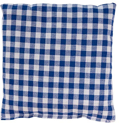 Leinsamenkissen 12x12cm blau-weiß - Wärmekissen & Kältekissen - Körnerkissen mit Leinsamen