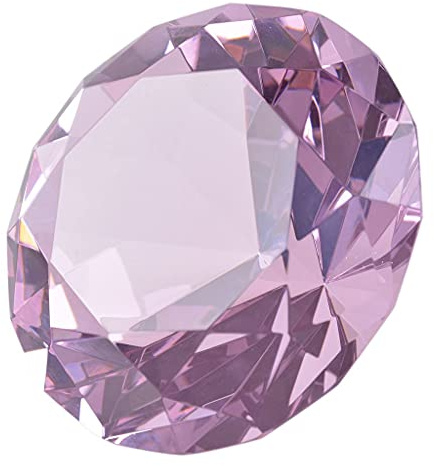 Presse-papier Longwin de 100 mm - En cristal, en forme de diamant, couleur unie - Décoration pour maison, lieu, rose
