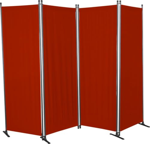 ANGERER Paravent 4-teilig, PE Bordeaux | Raumteiler, Raumtrenner, Sichtschutz, für Windschutz & Schatten auf Balkon, Bezug aus Kunststoffgewebe, Made in Germany