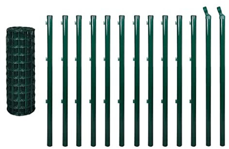 vidaXL Set Recinto Stile Europeo Acciaio PVC 25x0,8 m Recinzione Casa Animali